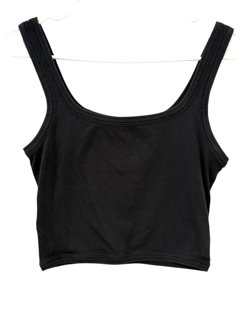 Lululemon Small Held Tight Black Ribbed Crop Tank Square Neck Vitasea